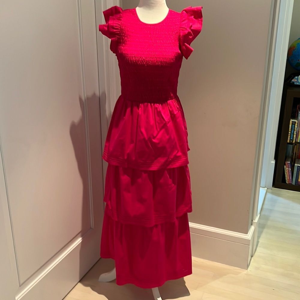 Saylor Audrina Smocked tiered midi dress size P NWT - Picture 3 of 9